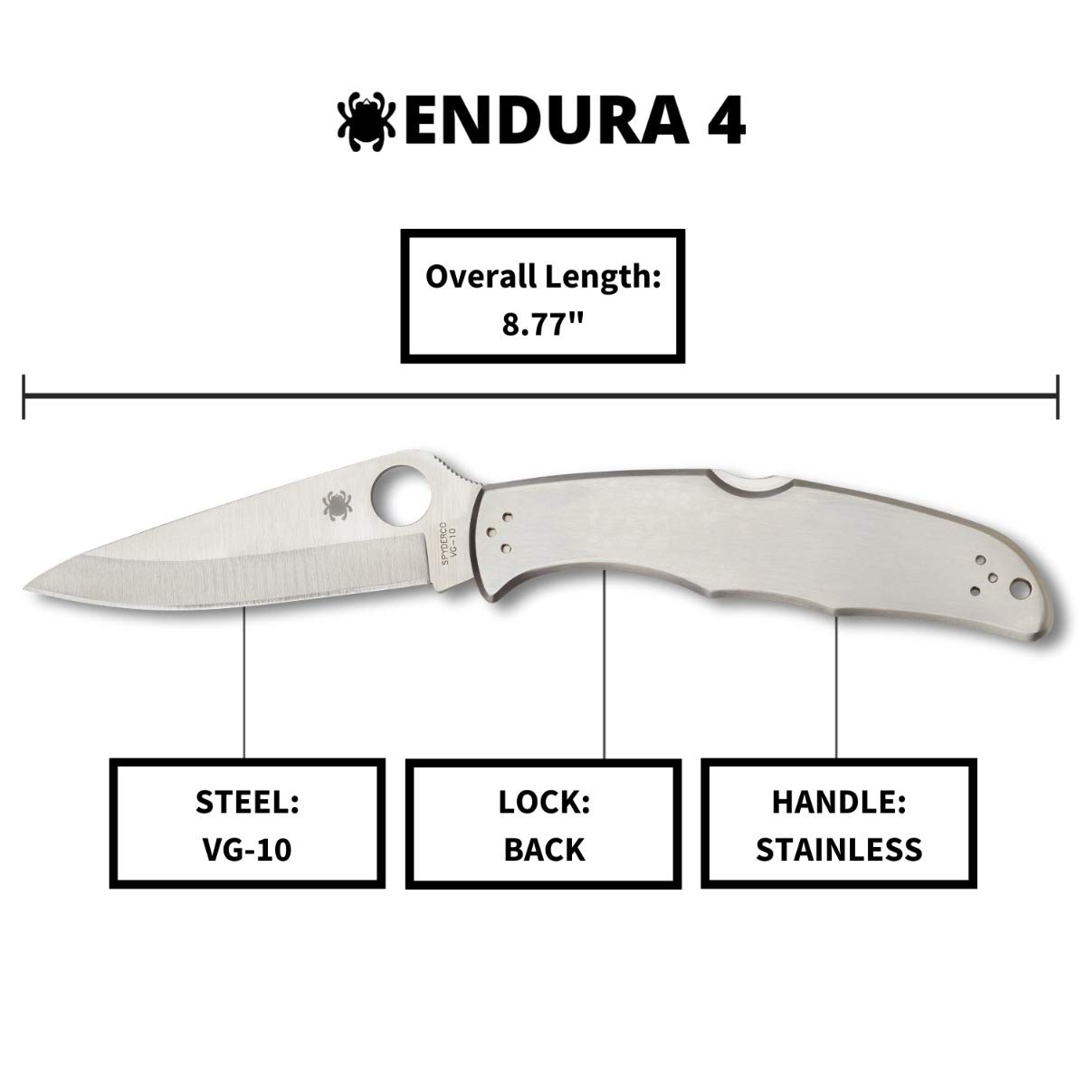 Spyderco Endura 4 Folding Knife - 3.82