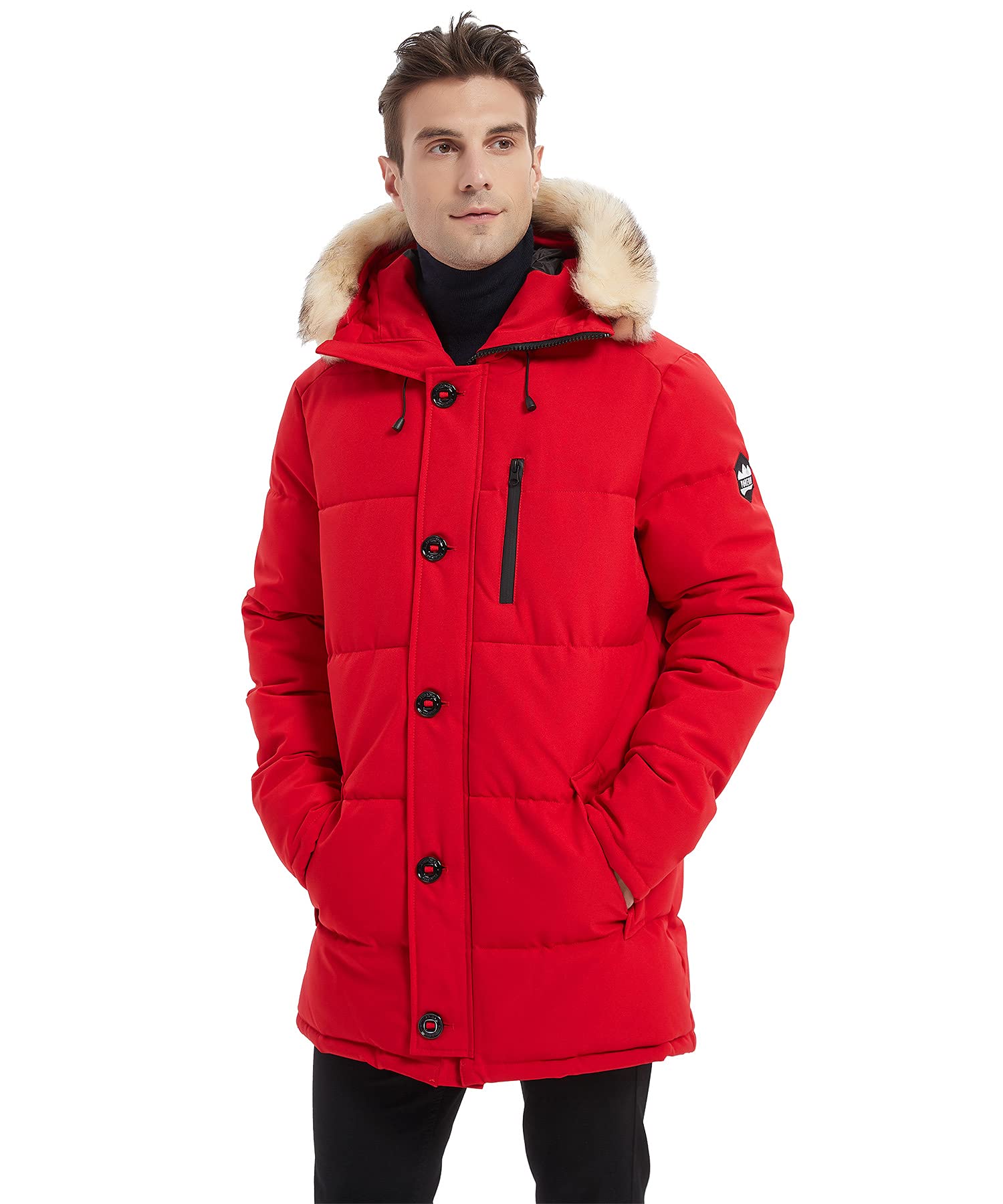 PUREMSX Men's Winter Coat - Windproof, Insulated Thick Padded Parka Jacket for Cold Weather | Warm Outdoor Winter Jacket for Snow, Hiking & Daily Wear