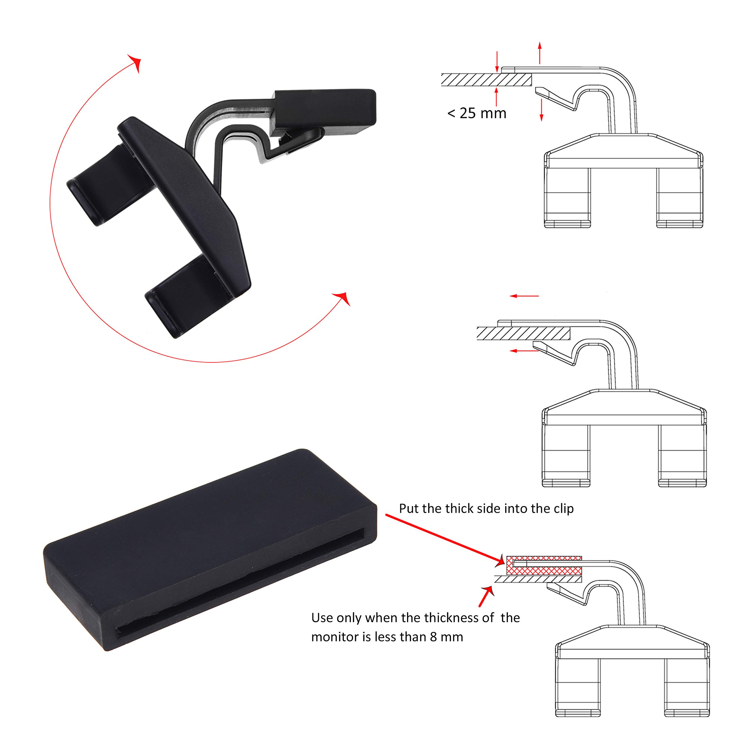 Kare Kind Adjustable Smartphone Clip-On Holder - Universal Phone Dock & Stand for Monitors & Laptops (Fits up to 25mm Thick) - Perfect for Video Calls, Online Classes & Hands-Free Viewing