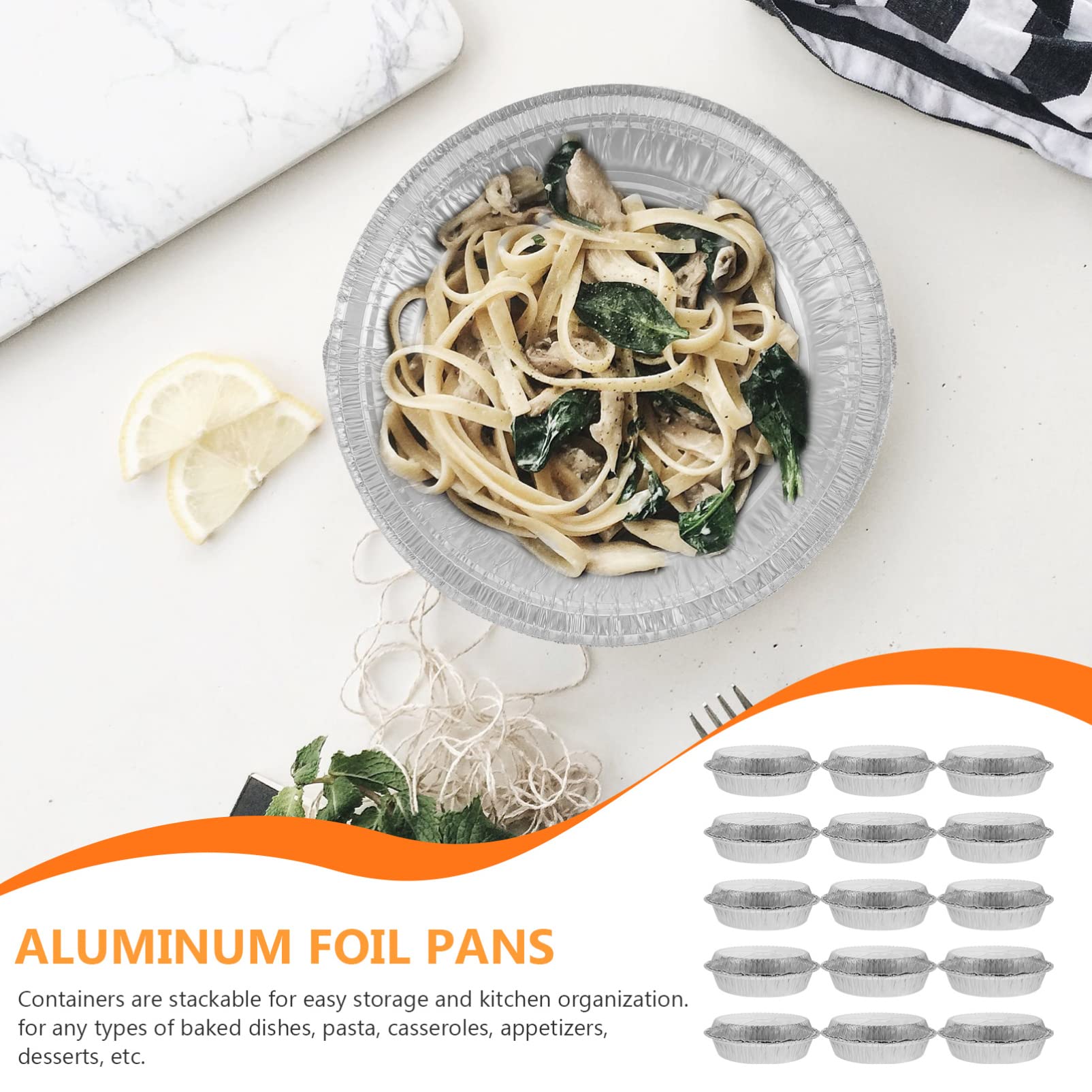 50-Pack Stackable Disposable Aluminum Foil Pans - Large Capacity Baking Trays for BBQ, Roasting, Storage & Pie Making - Perfect for Parties, Catering & Meal Prep