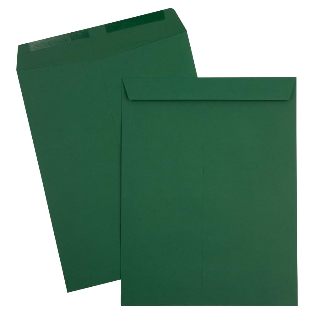 JAM PAPER 10 x 13 Inch Open End Catalog Premium Envelopes - Dark Green - Bulk 250/Box - Perfect for Business Mailings, Invoices, and Marketing Materials
