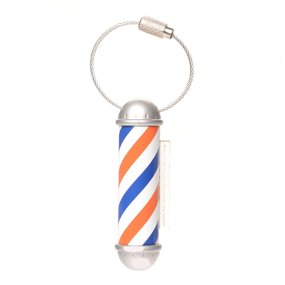 Stylish Steel Barber Pole Luggage Tag - Durable Metal Travel ID Tag for Suitcases & Bags - Perfect for Travelers, Business Trips & Vacation
