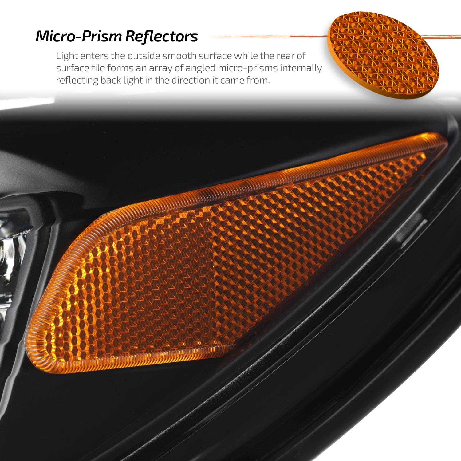 AKKON C-Shape LED DRL Light Tube Projector Headlights - Compatible with 2014-2017 Mazda 6, Black Housing - Upgrade Your Car's Style & Visibility for Night Driving & Foggy Conditions