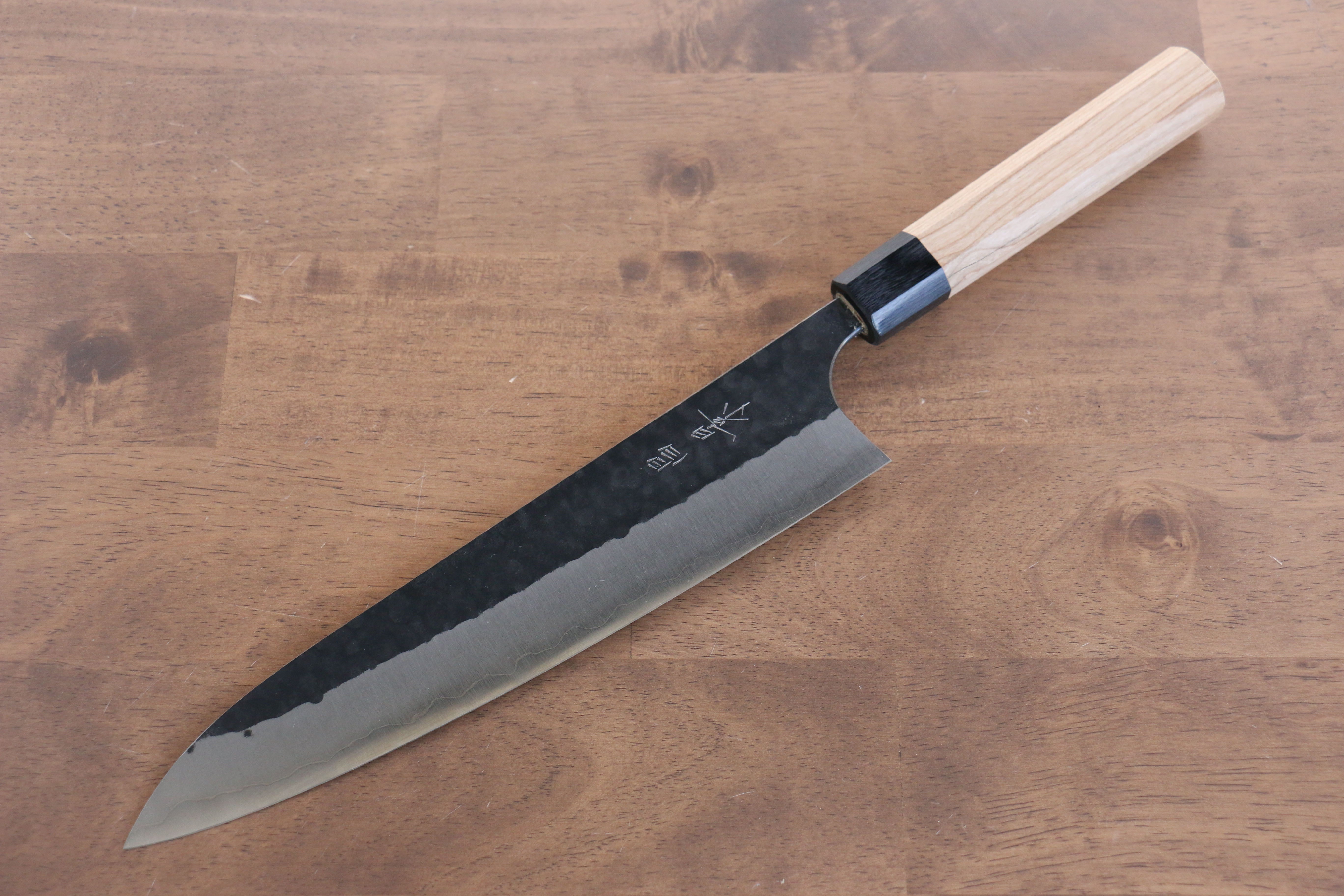 Masakage Koishi Blue Super Gyuto Chef Knife 240mm - Japanese Damascus Steel Blade with American Cherry Wood Handle - Perfect for Sushi, Meat Cutting & Professional Kitchen Use