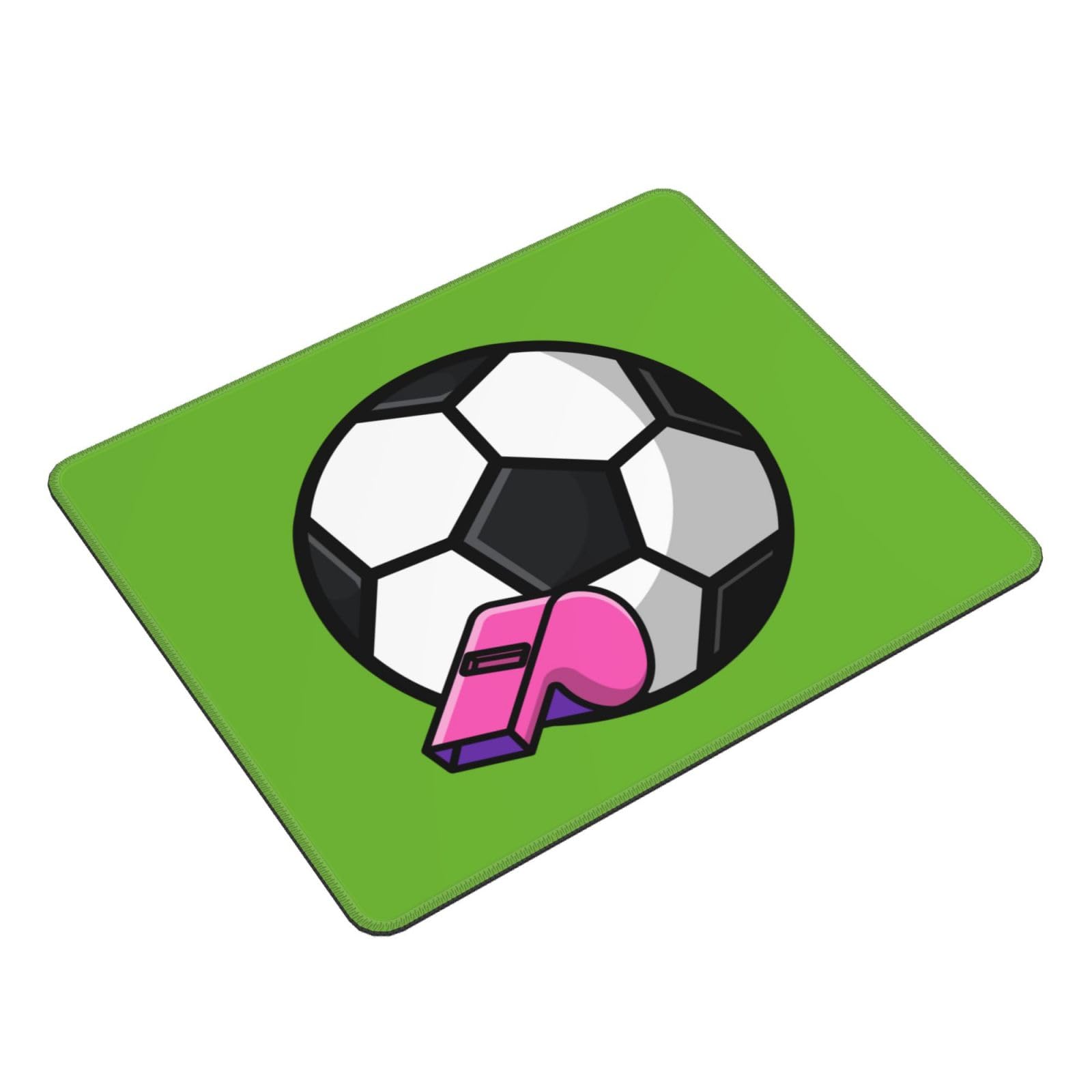 Waterproof Non-Slip Rubber Base Football & Whistle Mouse Pad - 10x12 Inch Gaming & Office Mousepad for PC/Laptop - Perfect for Sports Enthusiasts and Referees
