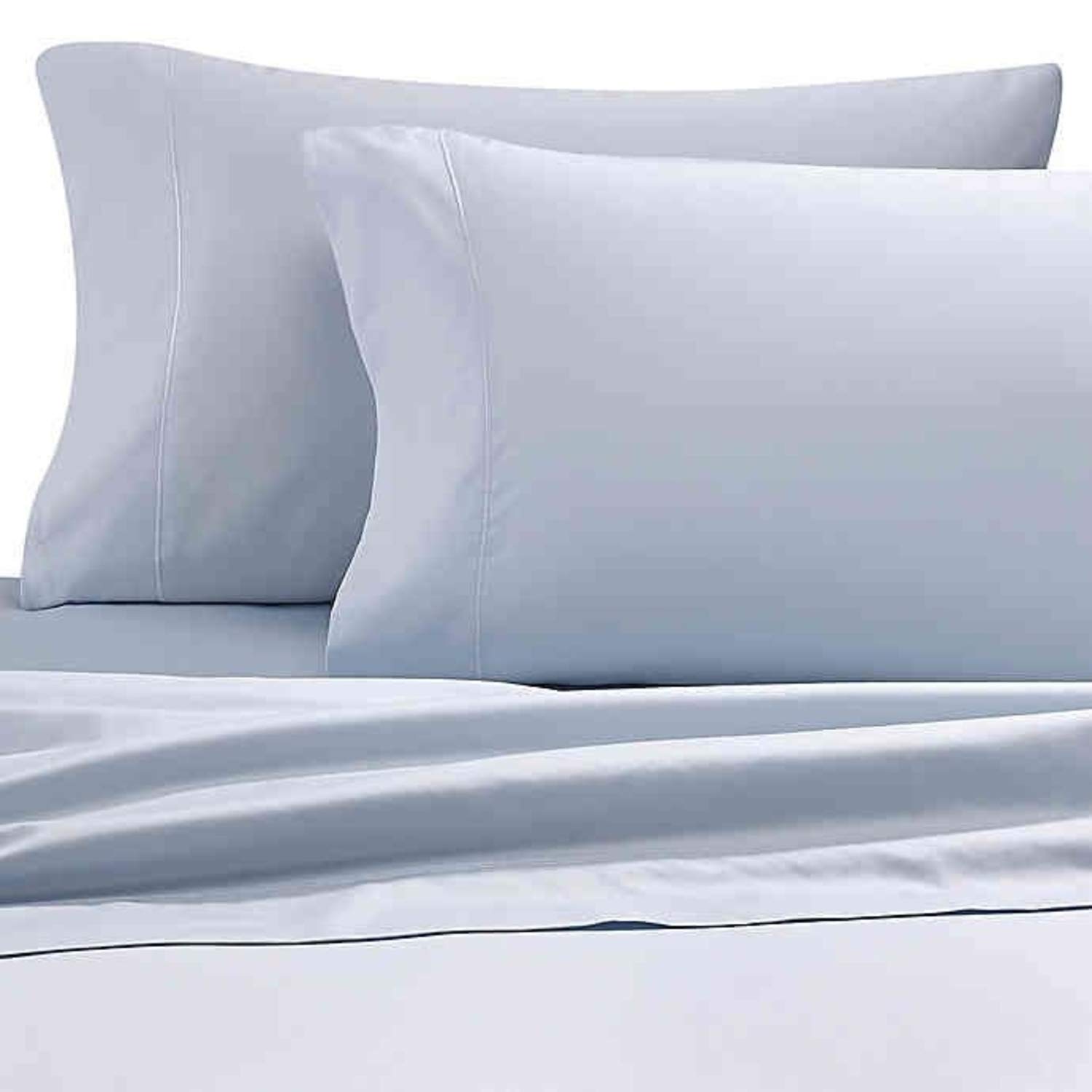 Premium Wamsutta 500 Thread-Count Pima Cotton Sheet Set - Light Blue California King Size | Ultra Soft & Breathable Bed Sheets for Luxury Hotels & Master Bedrooms
