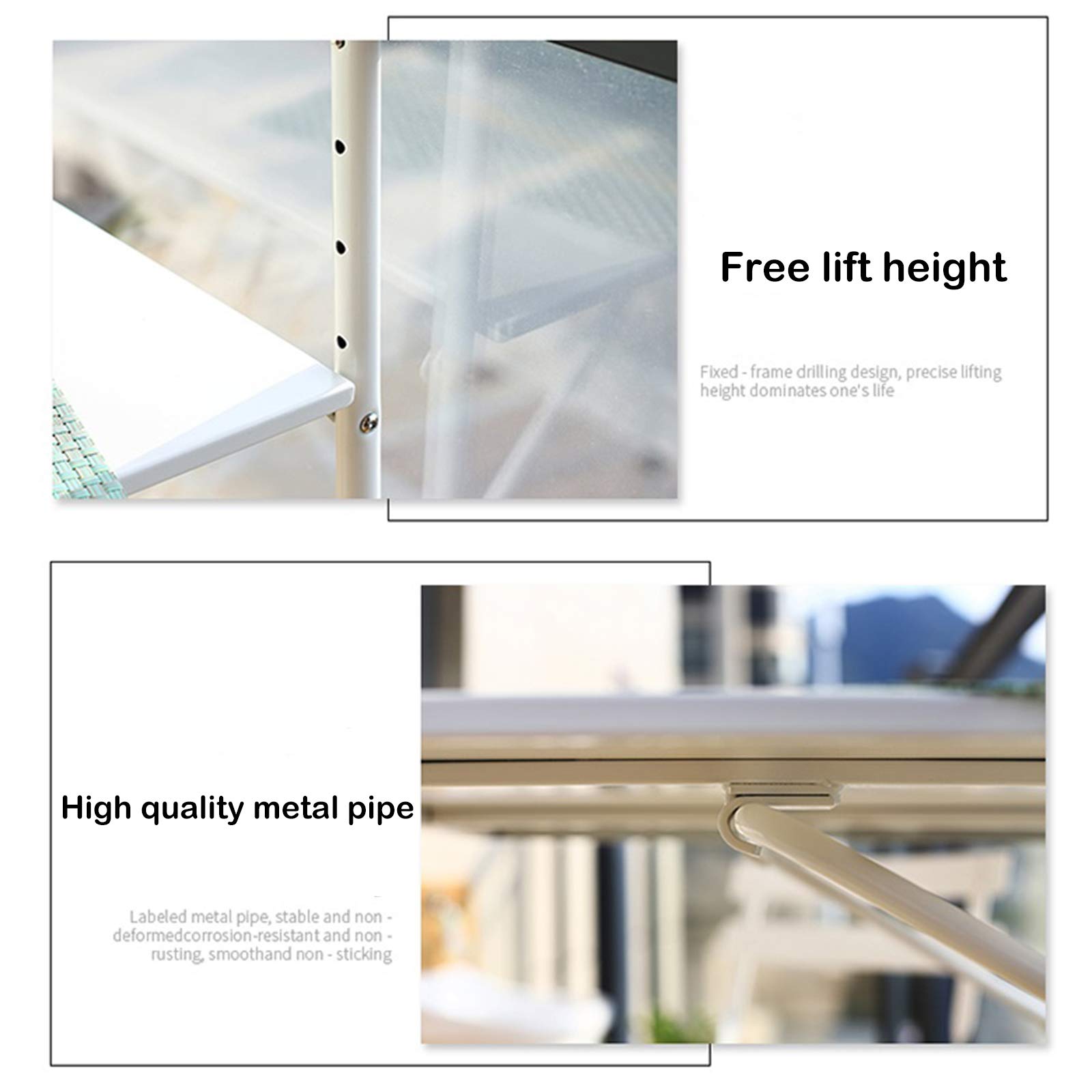 Outdoor Balcony Railing Hanging Folding Table - Space Saving Computer Desk & Home Bar Counter for Coffee Patio, Garden, Deck - Perfect for Small Spaces, Apartments & Outdoor Dining