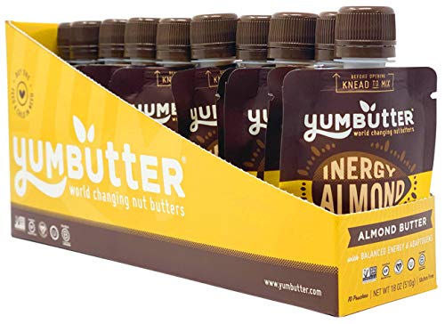 Yumbutter Almond Butter Packets - Gluten Free, Vegan, Non GMO Energy Snacks - 1.8oz Single Serve Packets (10 Pack) - Perfect for Hiking, Travel & On-the-Go Nutrition