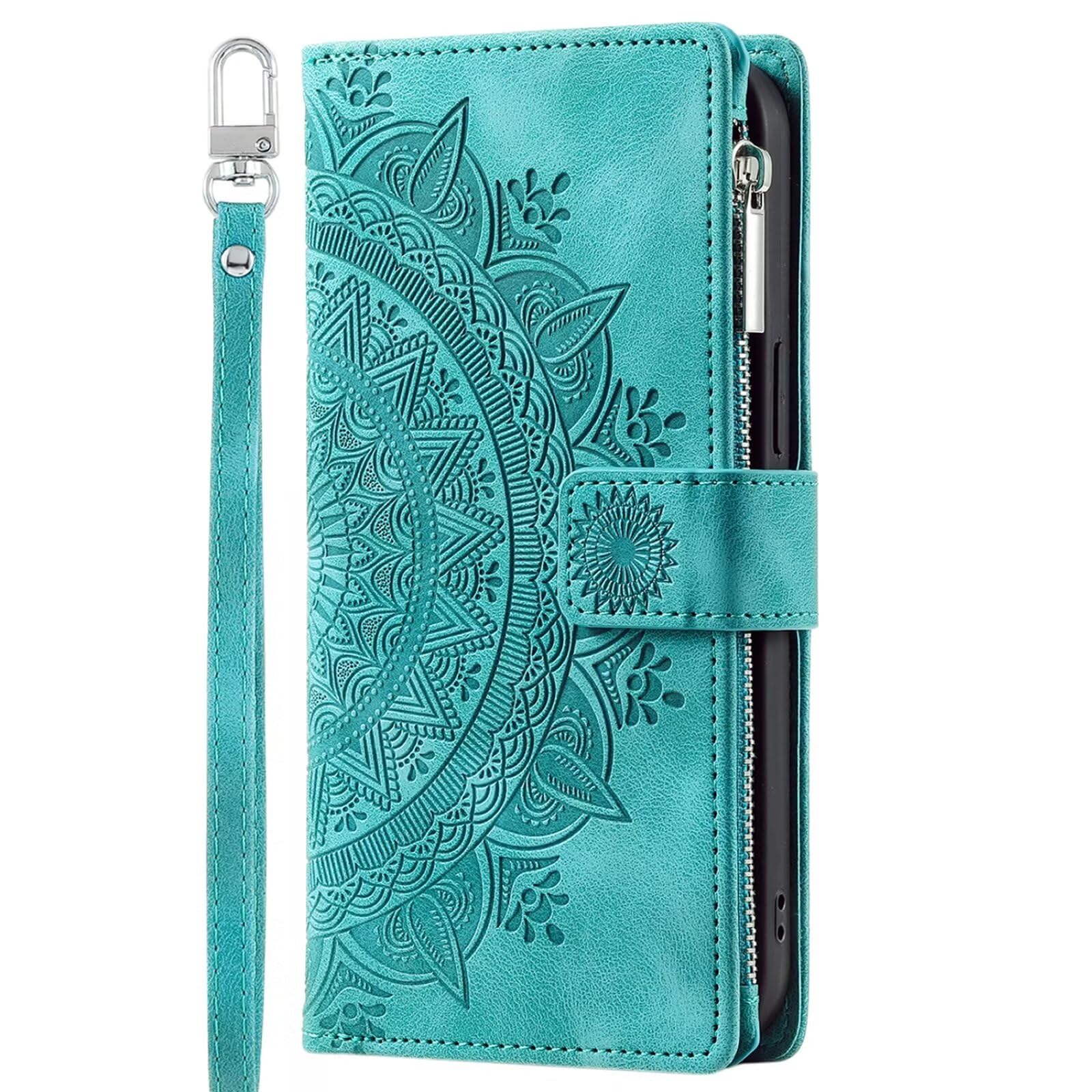 Miagon Magnetic PU Leather Wallet Case for Honor Magic 6 Lite 5G - Flip Cover with Card Slots, Zipper Pocket & Kickstand | RFID Protection | Perfect for Work, Travel & Daily Use