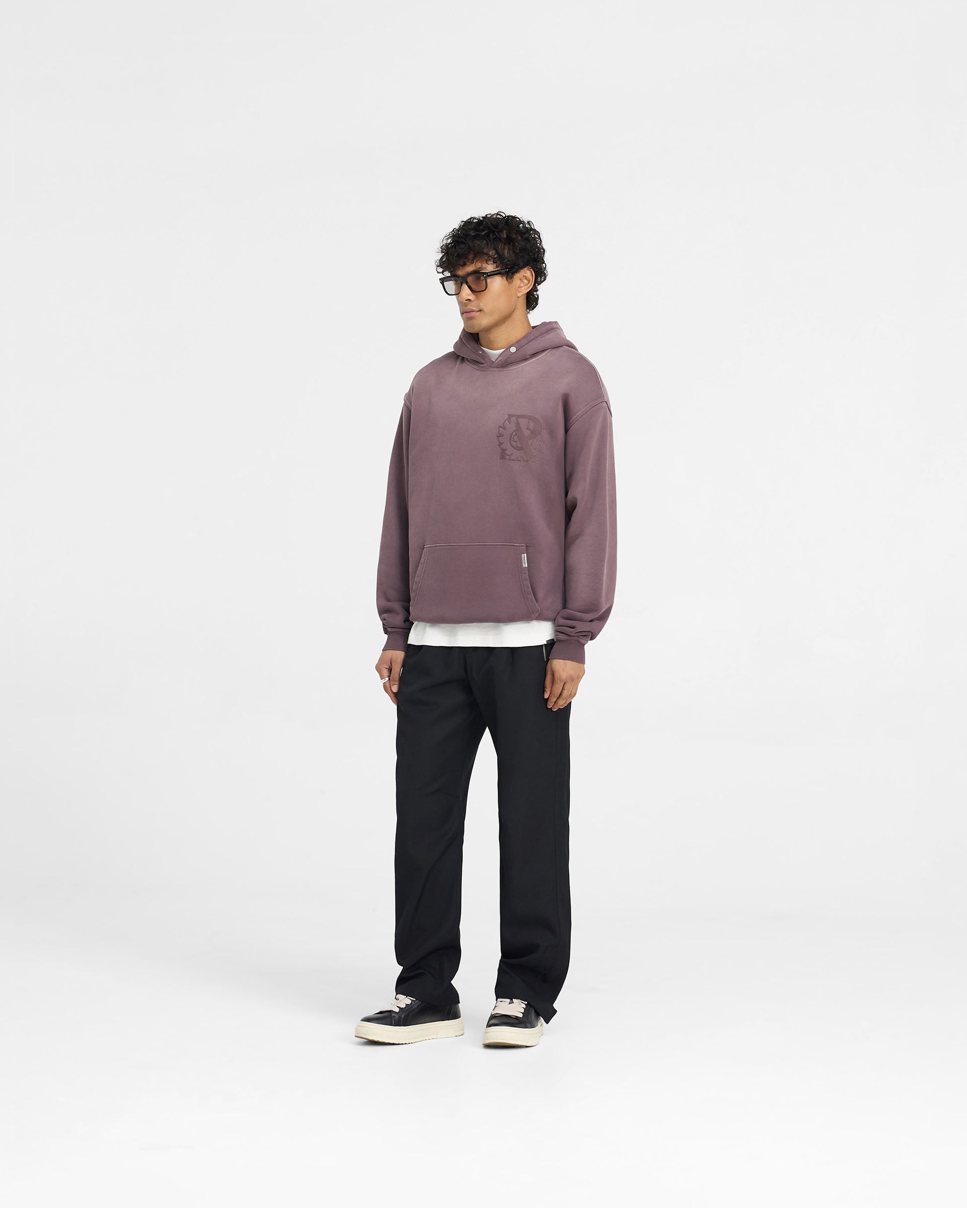 Represent X Belstaff Outline Phoenix Hoodie - Plum Purple Pullover Hooded Sweatshirt for Men | Streetwear Fashion, Casual Wear & Outdoor Activities
