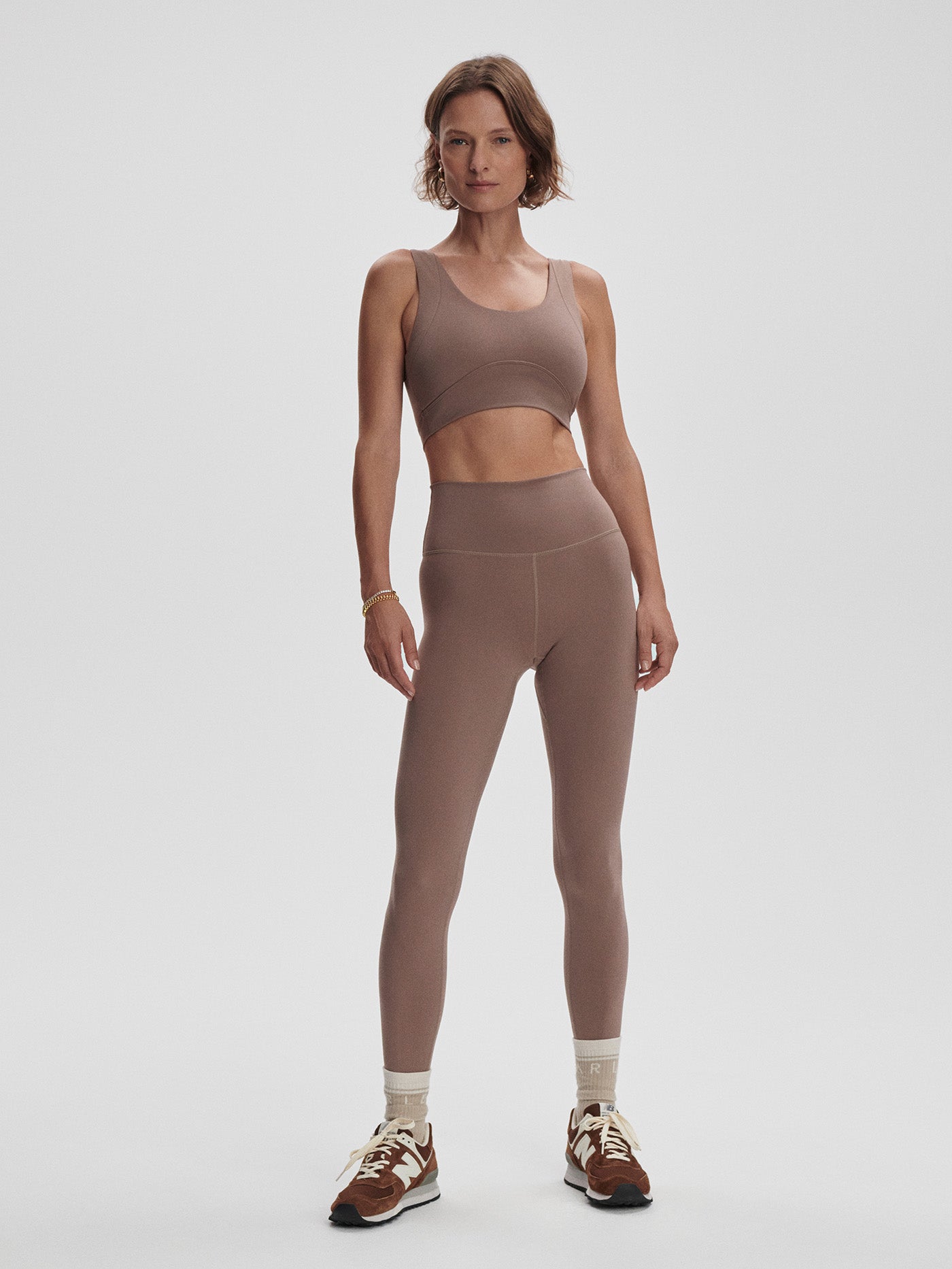 Varley Freesoft Essi Bra - Deep Taupe | Seamless Comfort Wireless Sports Bra for Yoga, Running & Everyday Wear