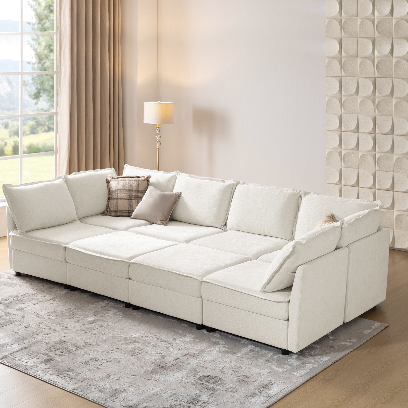 Harmetrix Oversized Soft Sectional Couch with Storage | Modern L-Shaped Sofa Bed with Hidden Compartment | Perfect for Living Room, Family Room & Small Spaces