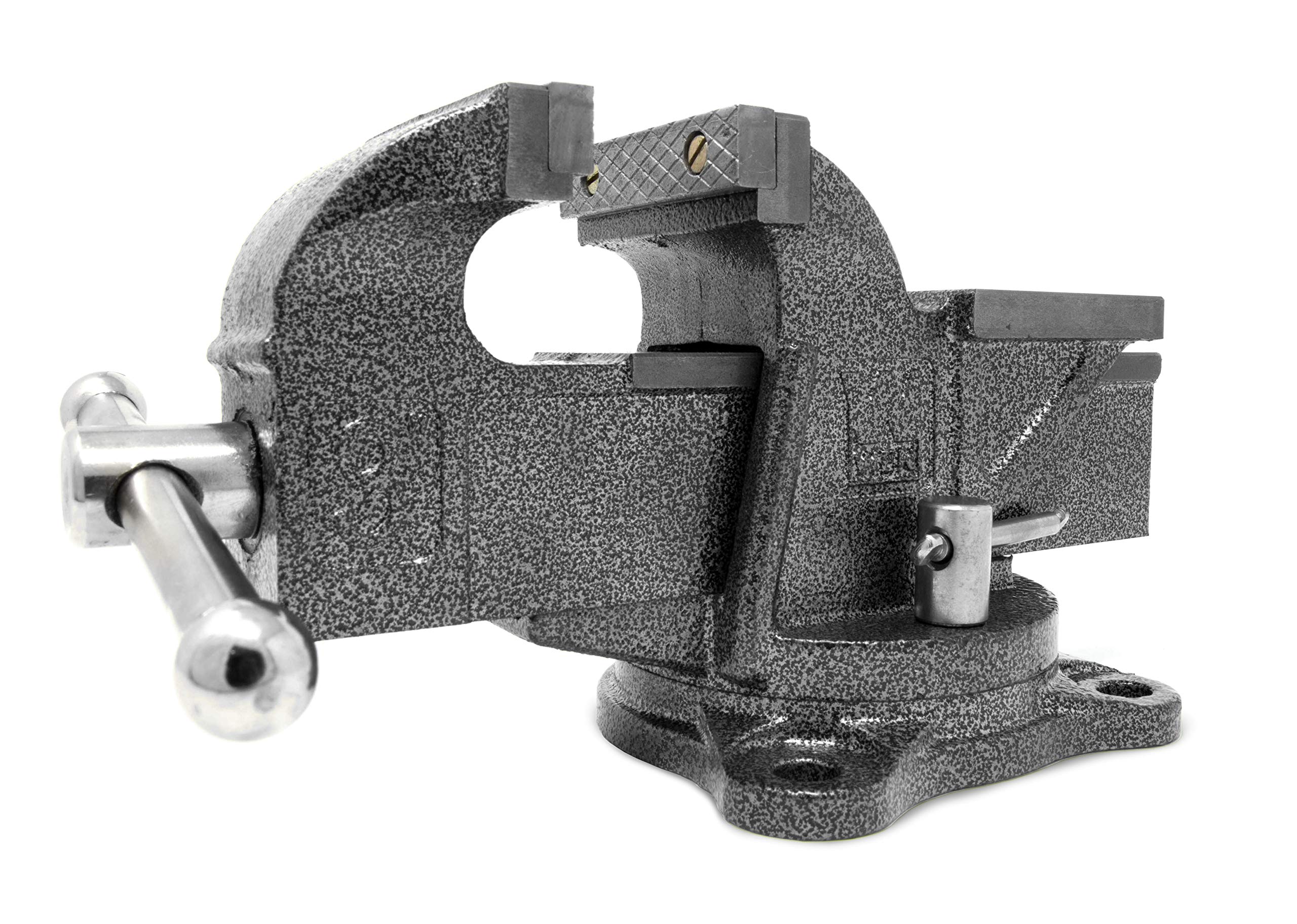 3-Inch Cast Iron Bench Vise with Swivel Base - Heavy Duty Workbench Clamp for Woodworking, Metalworking & DIY Projects