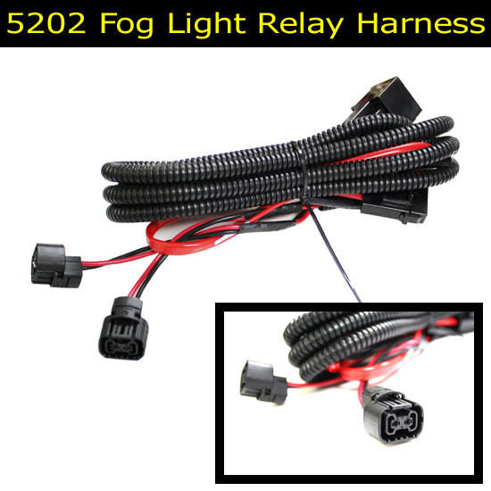 5202 P13W PSX24W Fog Light Adapter Relay Wiring Harness Kit - Compatible with Chevy, Dodge, Ford Trucks & SUVs - Perfect for Off-Roading, Night Driving & Foggy Conditions