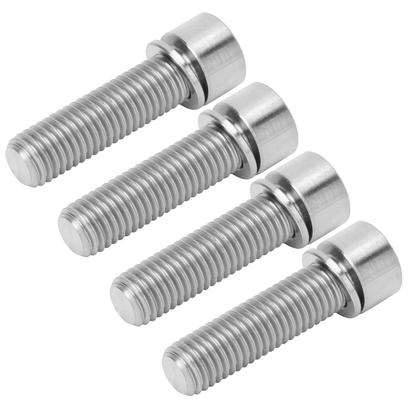 LZKW Titanium Alloy Bike Bolts & Screws Set - 4Pcs High-Strength Mountain/Road Bicycle Stem Bolts for Bike Repair & Maintenance | Perfect for Home Mechanics & Professional Bike Shops