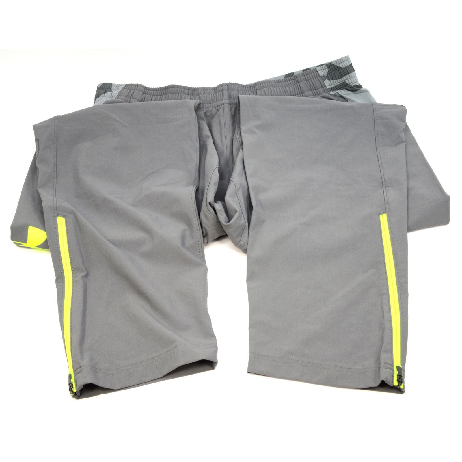 New Under Armour Fitted Combine Training Pants for Men - Tundra Gray, Size XL | Moisture-Wicking Gym & Workout Joggers for Running, Training & Sports