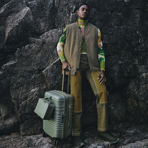 Olive Green Carry On Roller Luggage - Lightweight Spinner Suitcase for Air Travel, Business Trips & Weekend Getaways