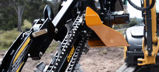 Bigfoot Trencher Attachment for Skid Steers & Excavators Up To 4.5T - Perfect for Landscaping, Utility Installation & Construction Projects