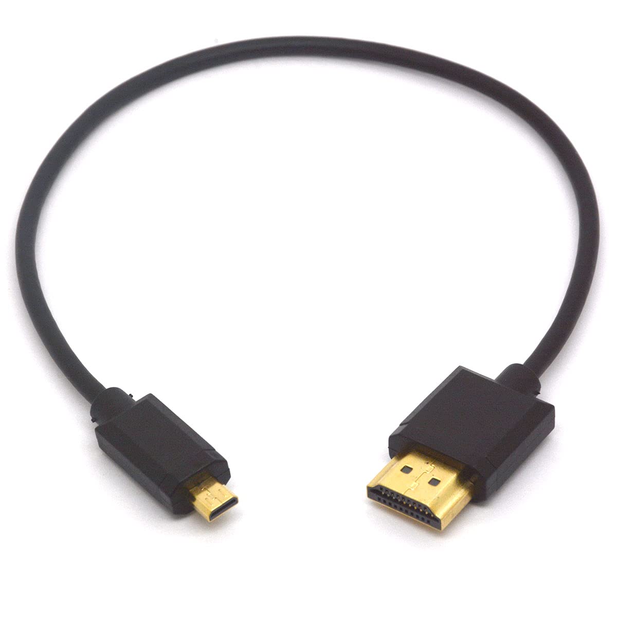 Premium Micro HDMI to HDMI Cable Adapter - 4K Ultra HD, 3D, Ethernet & Audio Return - Compatible with Smartphones, Tablets, Action Cameras, Nikon B500, Raspberry Pi 4 (30cm/1ft) - Perfect for Home Theater, Gaming & Streaming Setups