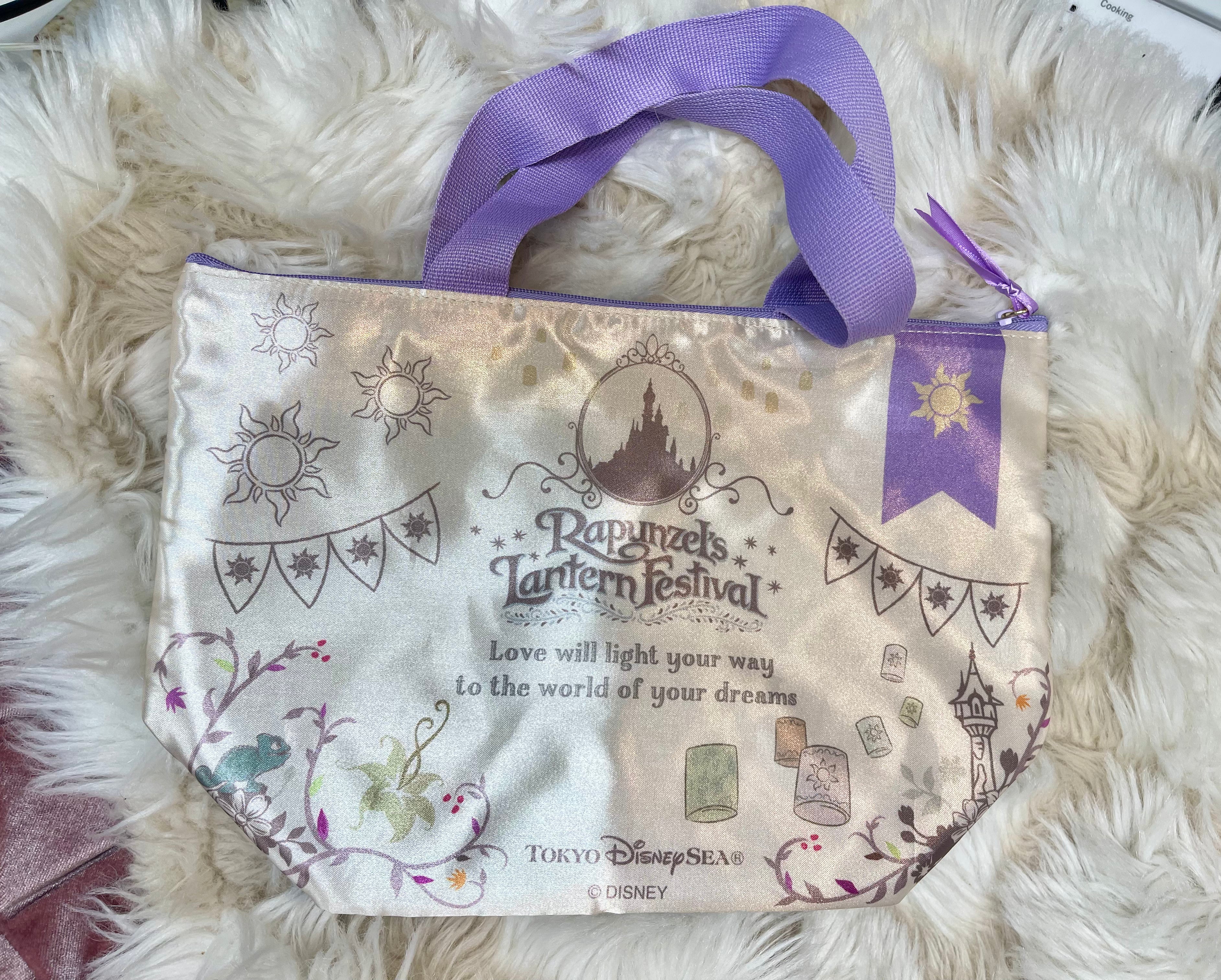 Tokyo DisneySea Rapunzel's Lantern Festival Insulated Lunch Bag - Cute Disney Princess Lunch Box for School, Work & Picnics