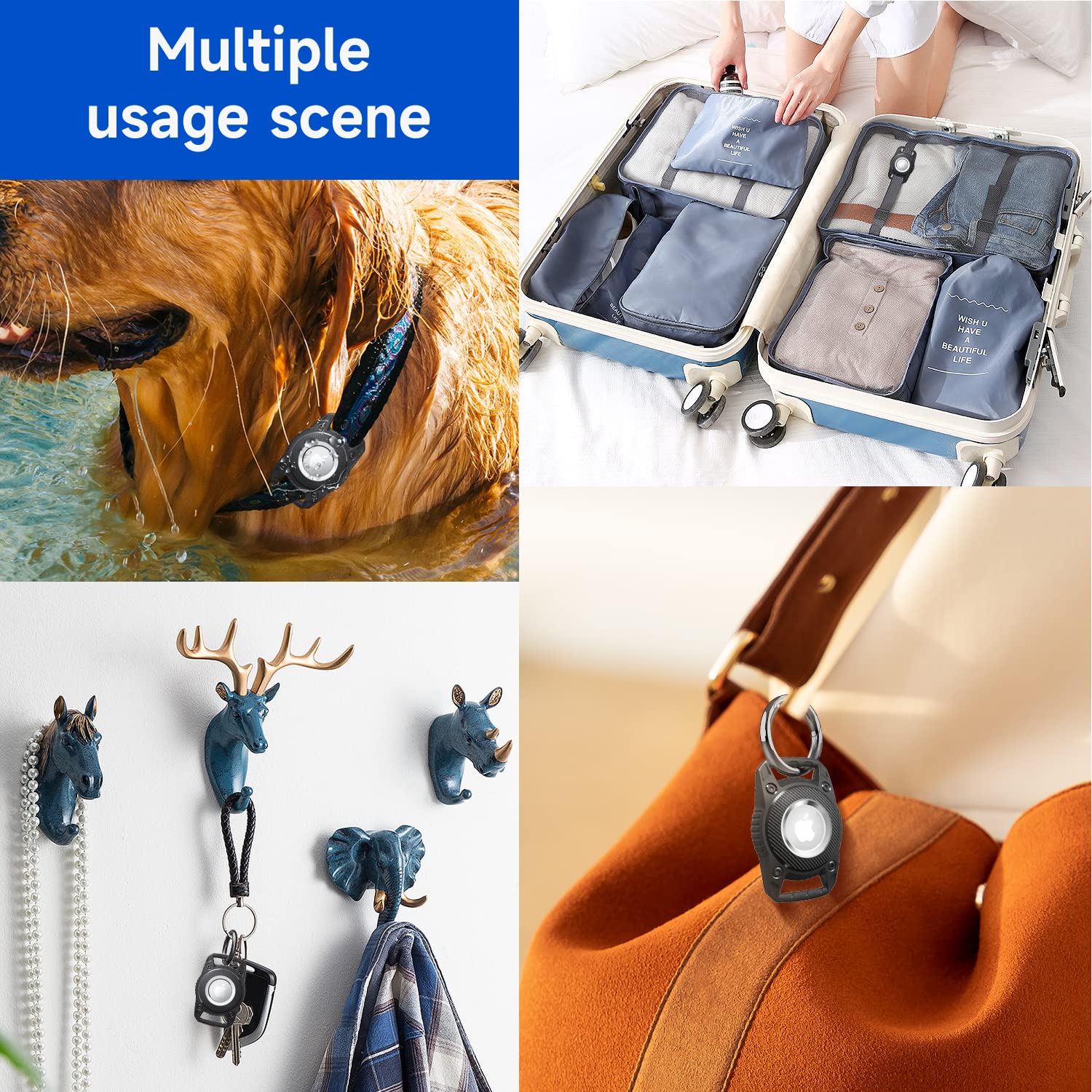 **Mebeter Waterproof Airtag Keyring Holder Case – Compatible with Apple AirTag Tracker, Durable TPU Protective Cover for Keys, Bags, Luggage & Pets | Perfect for Travel, Hiking & Everyday Use**