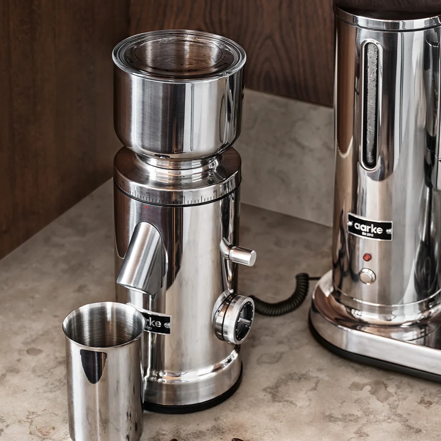 Premium Aarke Flat Burr Coffee Grinder - Stainless Steel Electric Coffee Bean Grinder for Espresso, French Press & Drip Coffee - Perfect for Home Baristas & Coffee Enthusiasts