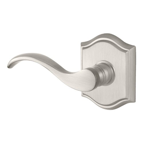 Privacy Curve Lever with Traditional Arch Rose in Polished Brass Finish - Elegant Door Handle for Bedroom, Bathroom & Interior Doors
