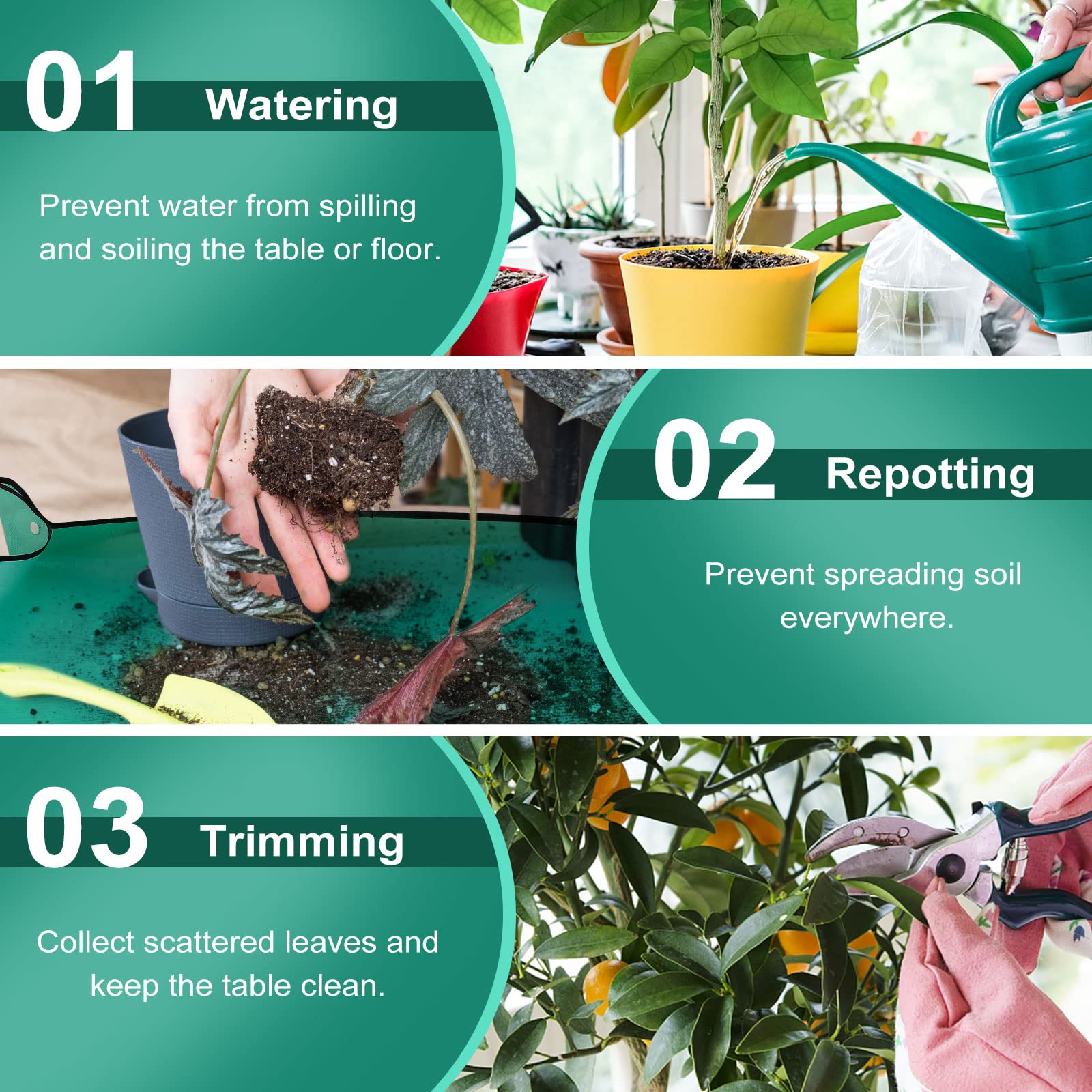 2 Pack Waterproof Plant Repotting Mat - 39.4
