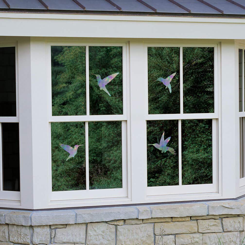 14-Piece Anti-Collision Window Decals - UV Reflective Bird Deterrent Stickers to Prevent Bird Strikes on Glass Windows | Ideal for Homes, Offices & High-Rise Buildings