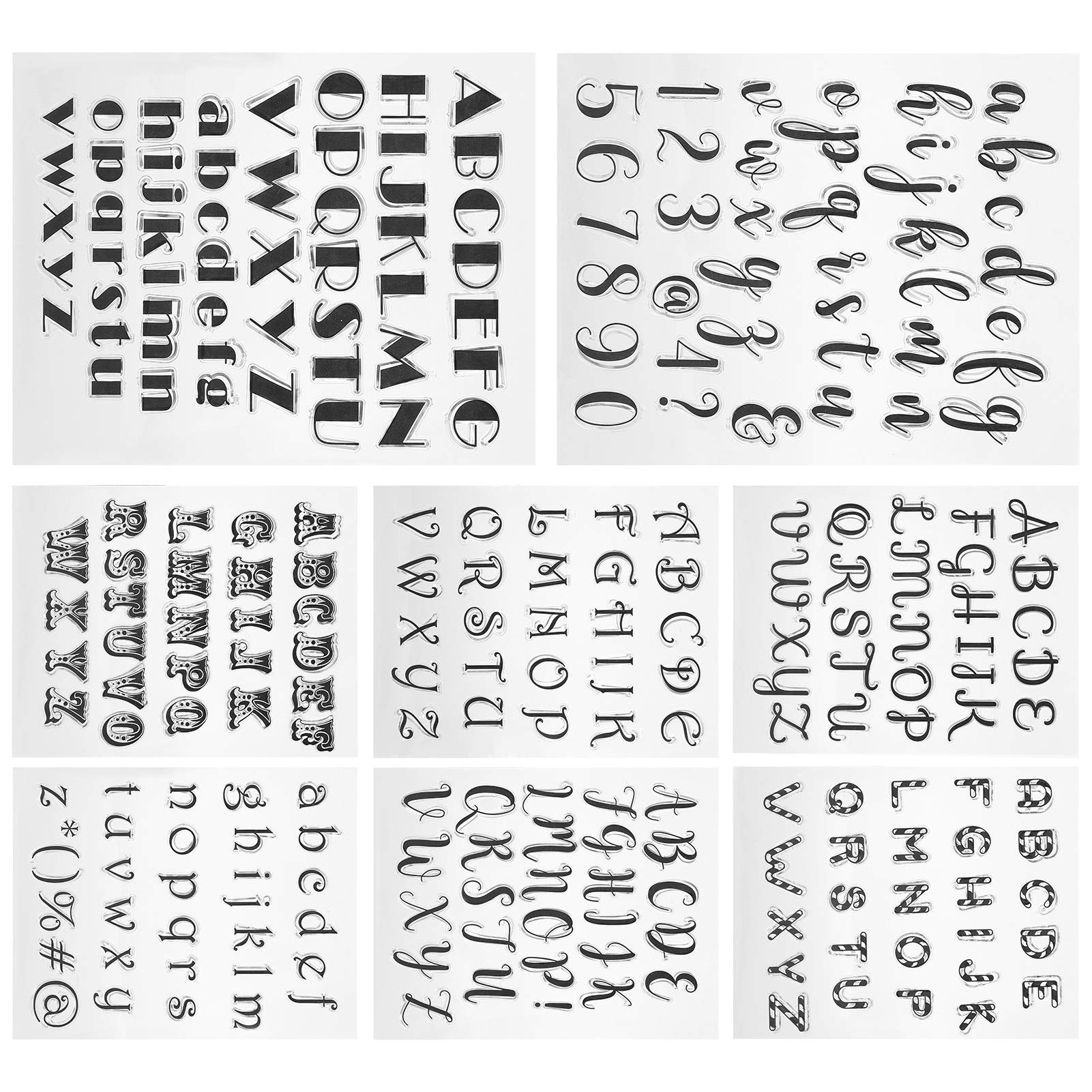 8Pcs Clear Stamps for DIY Scrapbooking, Card Making & Photo Albums - Transparent Letter Stamps for Handmade Decorations & Artistic Projects | Perfect for Journals, Invitations & Crafting
