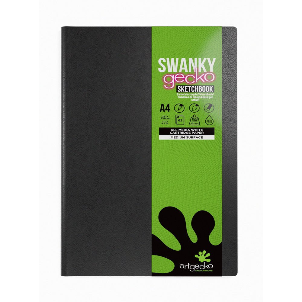 Artgecko Premium Sketch Journal - A4 Size, 124 Pages (62 Sheets), 150gsm Thick White Paper for Drawing, Sketching & Watercolor - Perfect for Artists, Students & Creative Professionals