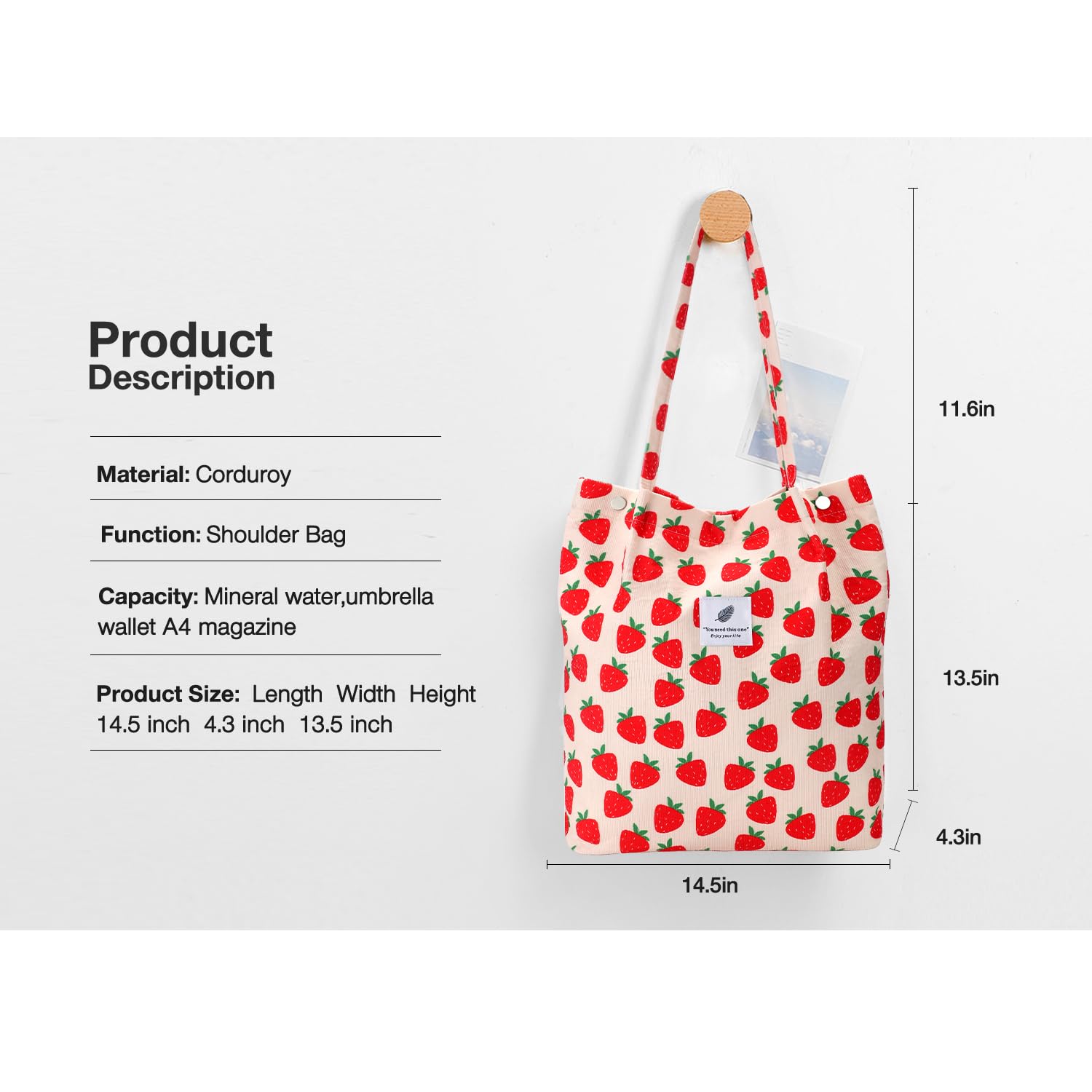Stylish Corduroy Tote Bags for Women - Fashionable Shoulder Beach Bag with Matching Makeup Pouch | Perfect for Work, Travel, Grocery Shopping & Daily Use