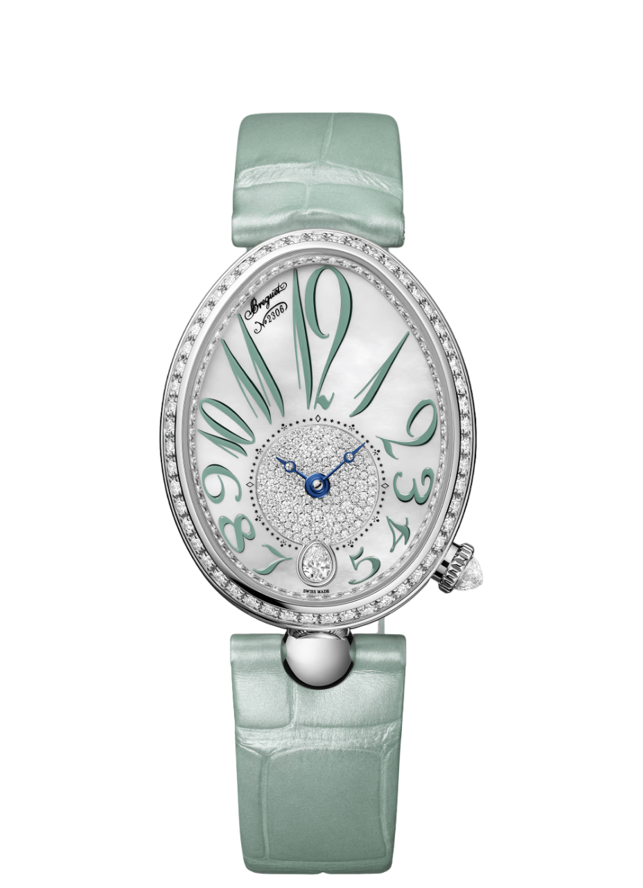 Breguet Reine de Naples 18K White Gold Diamond Ladies Watch - Luxury Women's Timepiece for Elegant Occasions & Special Events