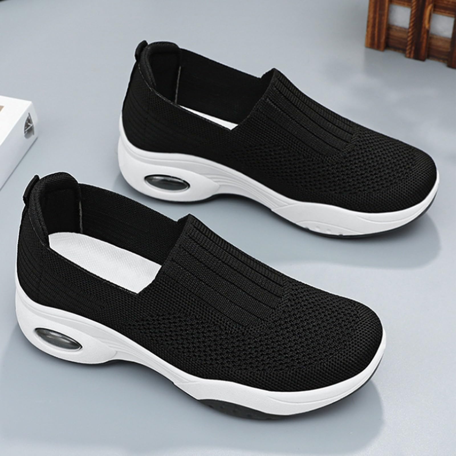Women's Slip-On Walking Sneakers - Breathable Comfortable Workout Shoes for Tennis & Casual Wear | Perfect for Gym, Travel & Daily Activities
