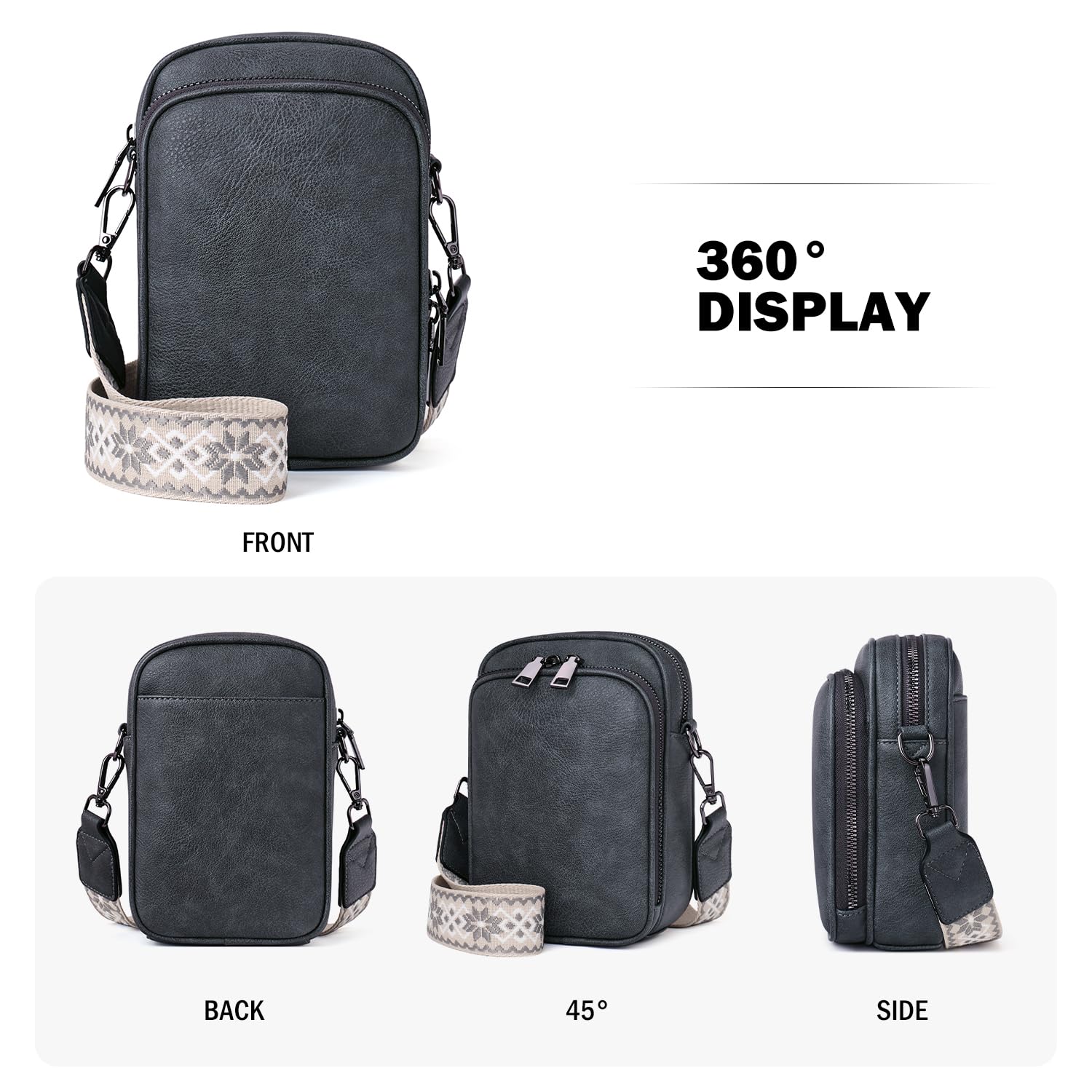 Trendy Vegan Leather Crossbody Bag for Women - Small Cell Phone Purse with Built-in Wallet | Perfect for Everyday Use, Travel & Shopping
