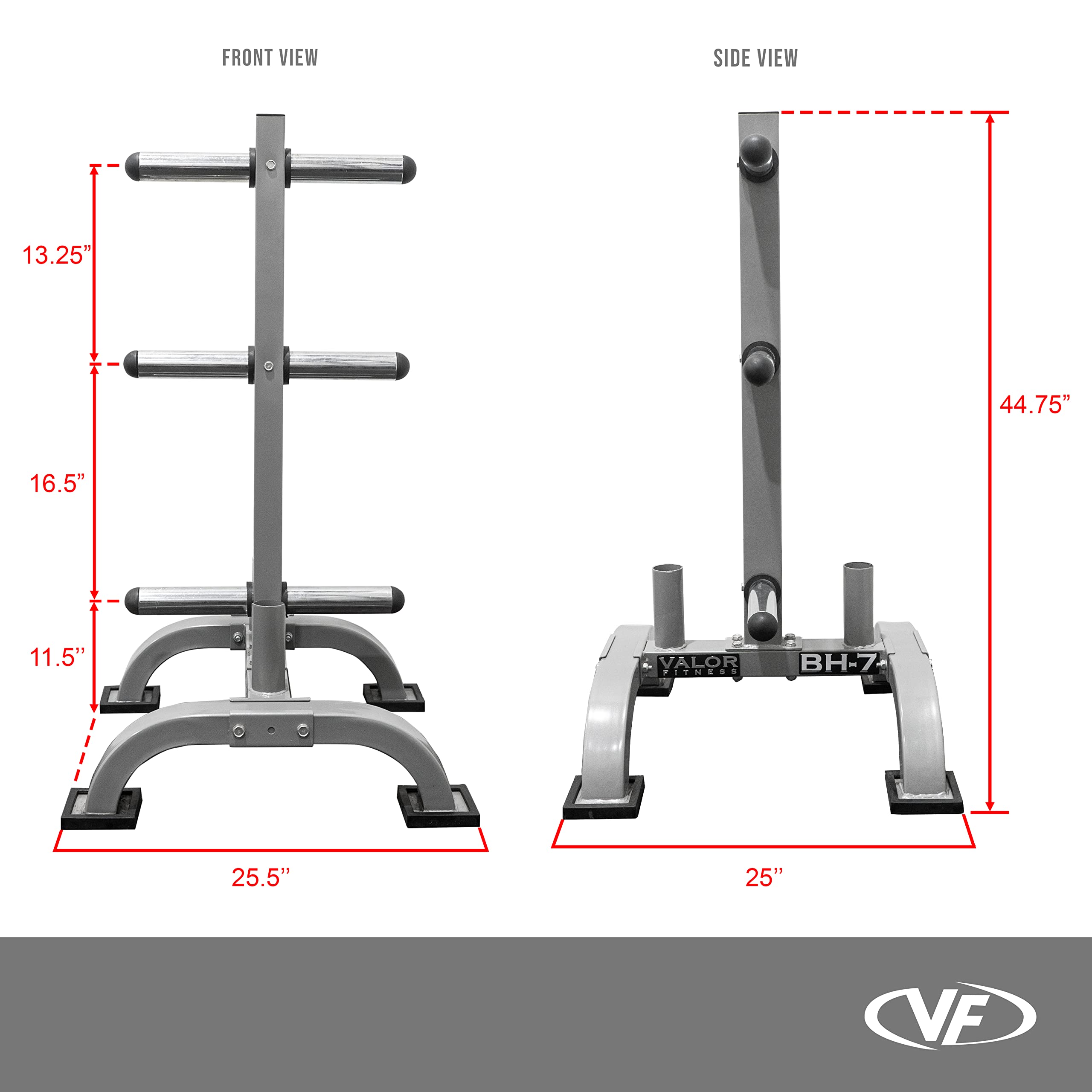 Valor Fitness Weight Plate Rack for Olympic & Standard Plates - Heavy Duty Bumper Plate & Barbell Storage Organizer - Perfect for Home Gym, Garage Workout Space & CrossFit Training