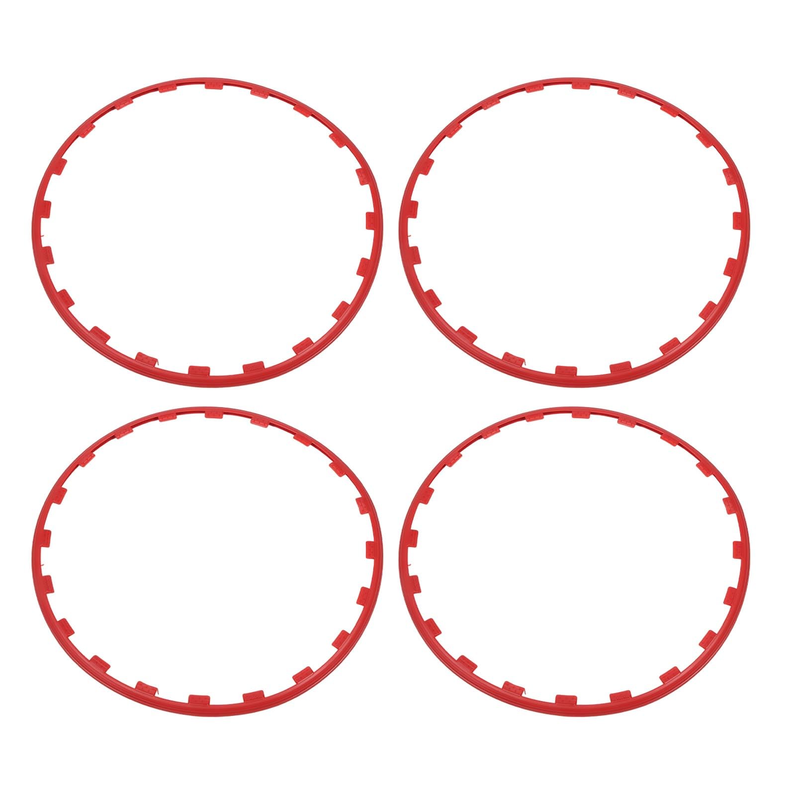 FOSA 4PCS Wheel Rim Rings - Stylish & Durable 19 Inch Wheel Edge Trim Protector for Cars & Trucks (Red) | Perfect for Off-Road Adventures & Custom Vehicle Styling