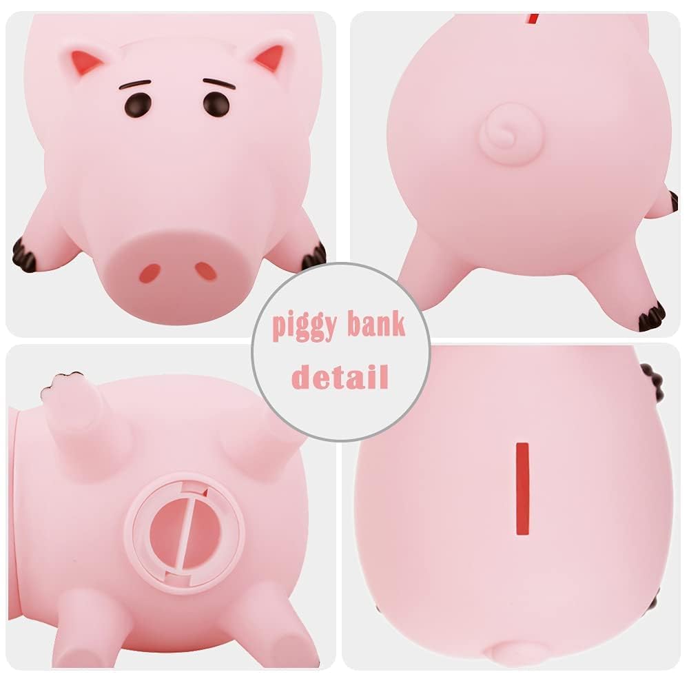PHOCAS Hairphocas Cute Pink Pig Money Box - Plastic Piggy Bank for Kids, Christmas Birthday Gift with Box - Perfect for Savings, Piggy Bank for Kids Room Decor, Piggy Bank for Girls & Boys