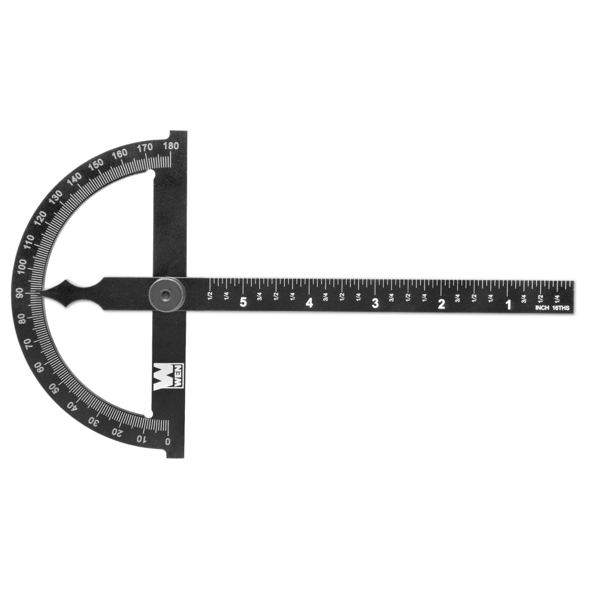 WEN ME512P Adjustable Aluminum Protractor & Angle Gauge with Laser Etched Scale - Precision Measuring Tool for Woodworking, Metalworking & DIY Projects