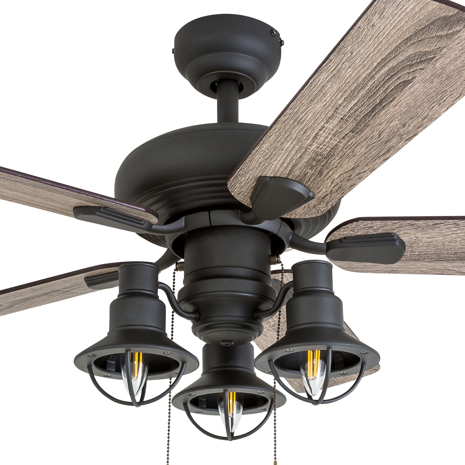 42 Inch Bronze Piercy Ceiling Fan with Pull Chain - Perfect for Living Room, Bedroom, and Outdoor Patio Cooling