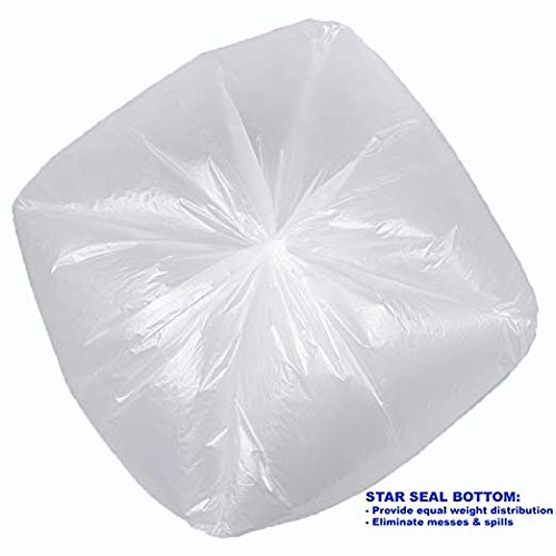 30 Liter Kitchen Trash Bags (200 Count, 4 Rolls) - 21.6 x 23.6 Inch Clear White Heavy Duty Garbage Bags for 8 Gallon Trash Cans | Perfect for Home, Office, Kitchen & Bathroom Waste Disposal
