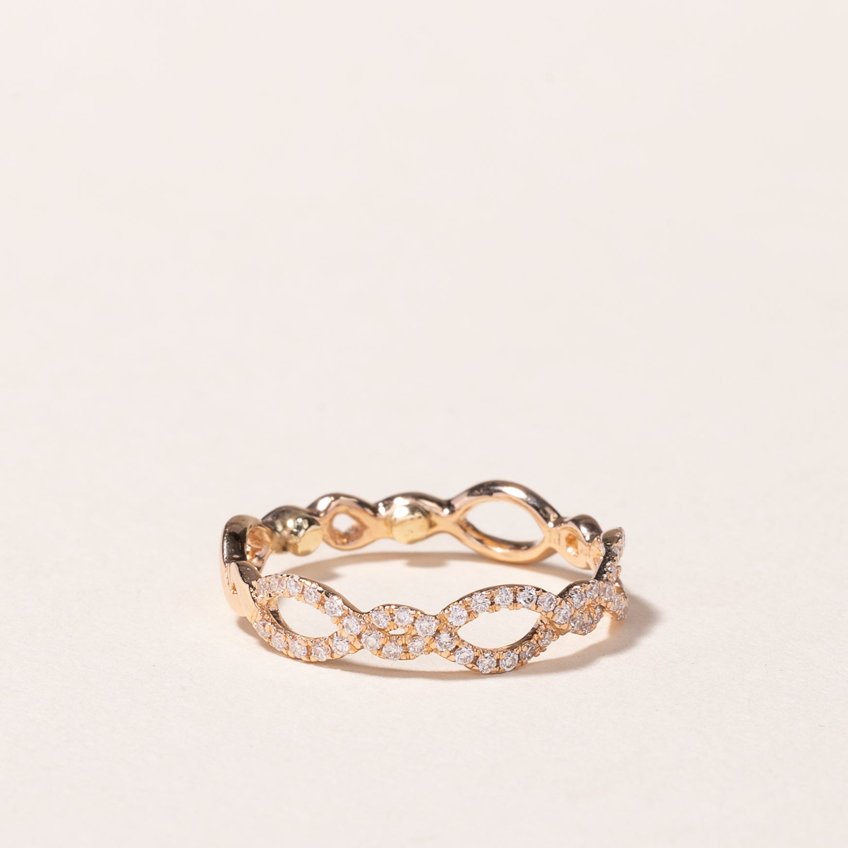 18K Rose Gold Wave Design Diamond Ring - 0.23ctw Natural Diamond Engagement Ring, Size 4 - Perfect for Wedding, Anniversary & Valentine's Day Gifts