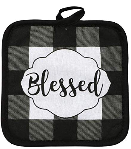 Buffalo Check Kitchen Towel Set (5-Piece) - Classic Black and White Dish Towels, Oven Mitt & Pot Holders - Farmhouse Kitchen Decor for Cooking, Baking & Holiday Gifting