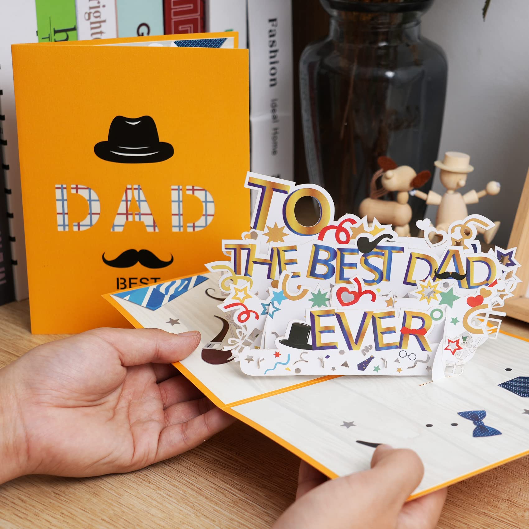 Best Dad Ever - 3D Handcrafted Pop Up Father's Day Card | Unique Birthday & Love Greeting Card for Him | Perfect Gift for Dad, Husband, Grandpa | Home, Office & Special Occasion Use