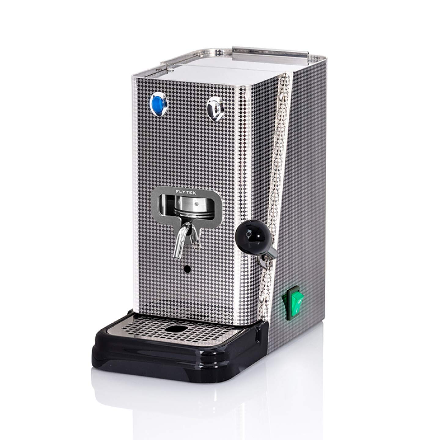 Flytek Zip LUX Inox Italian Stovetop Espresso Maker with 44mm ESE Pods - Silver Square Steel (Includes 15 Moka Pods) | Perfect for Home Coffee Brewing & Italian Espresso Experience Since 1954