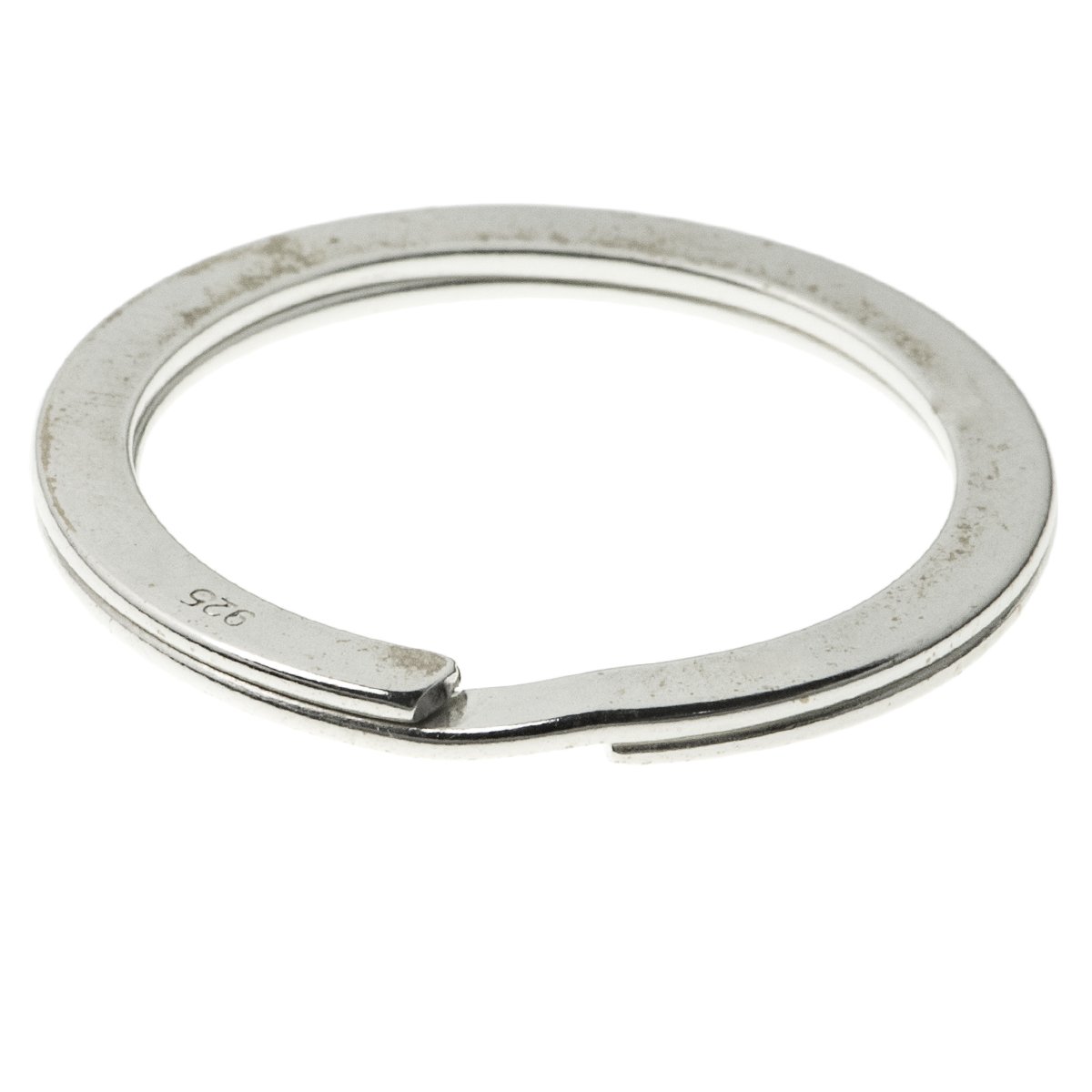 Dreambell 925 Sterling Silver 29mm Round Split Ring - Flat Wire Key Ring, Charm Holder Connector for Jewelry Making, DIY Crafts, Keychains & Bag Accessories
