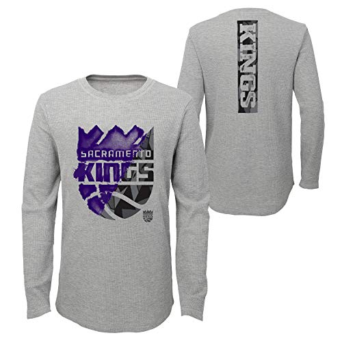 NBA Youth Boys (8-20) Black Out Long Sleeve Waffle Knit Thermal Tee - Warm Winter Shirt for Basketball Fans, Casual Wear & Outdoor Activities