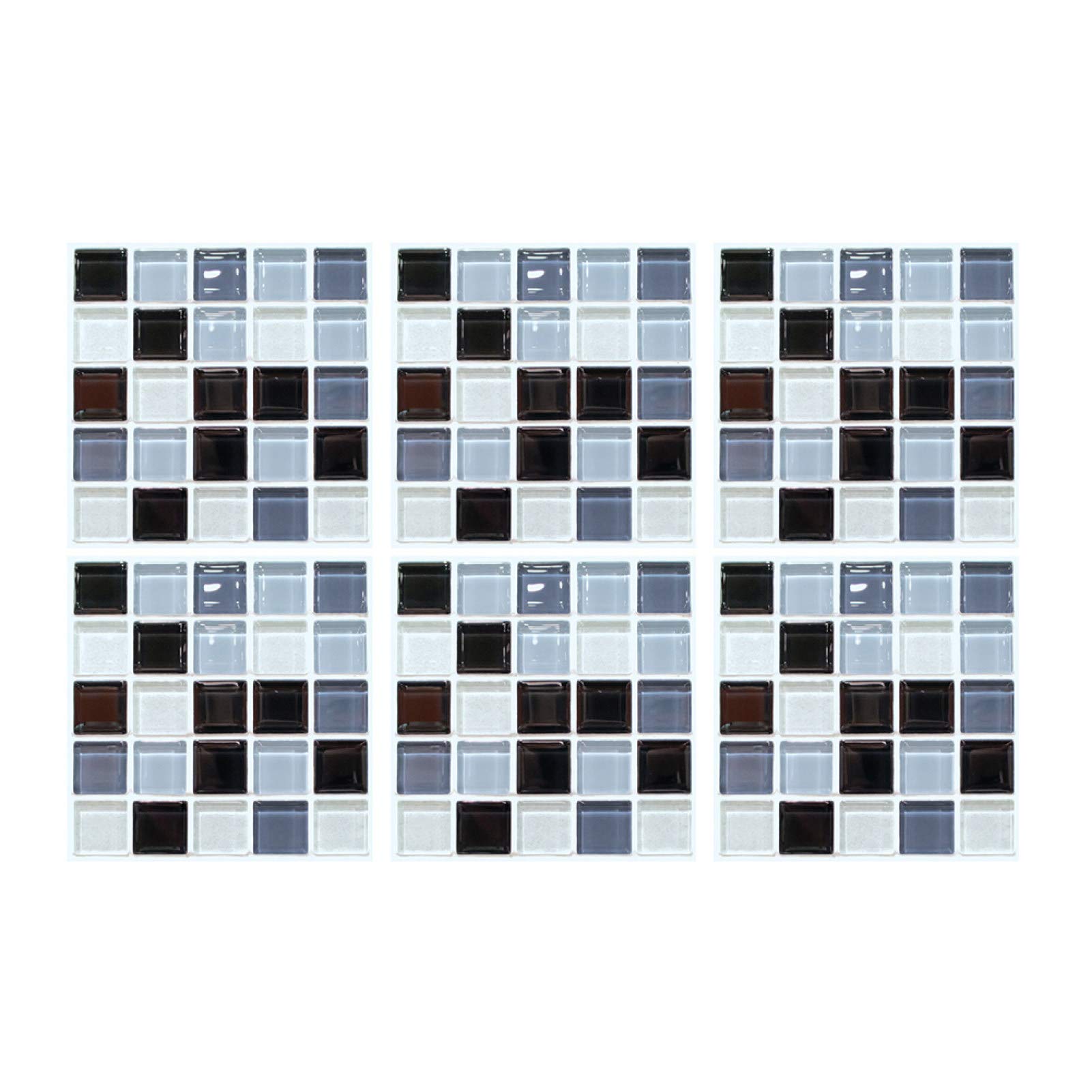 FRIDG 6-Piece 3D Mosaic Wall Panels - Self-Adhesive Peel & Stick Wallpaper Tiles for Home, Kitchen, Bathroom Decor - Perfect for Accent Walls, Backsplashes, and DIY Home Improvement Projects