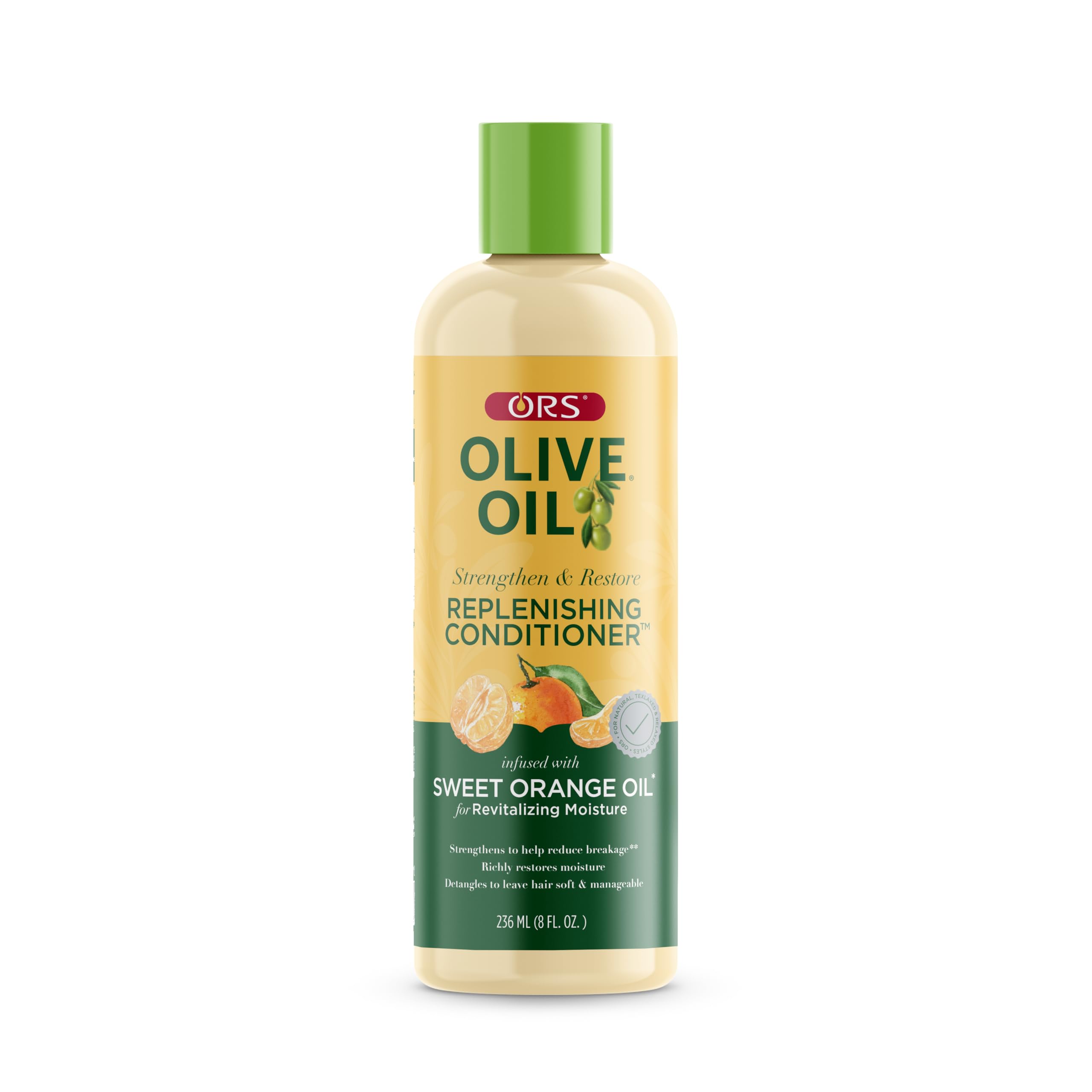 ORS Olive Oil Strengthen & Restore Replenishing Conditioner with Orange Oil - 8oz (2 Pack) | Deep Hydration for Dry, Damaged Hair | Salon-Quality Hair Care for Daily Use & Post-Color Treatment