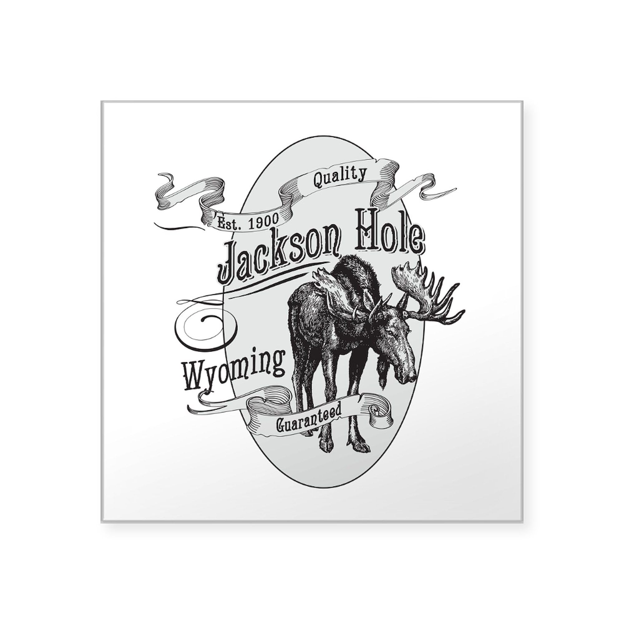 Vintage Moose Sticker - Jackson Hole Square Bumper Decal for Cars, Trucks & Laptops | Waterproof Vinyl Car Sticker for Outdoor Adventures & Road Trips